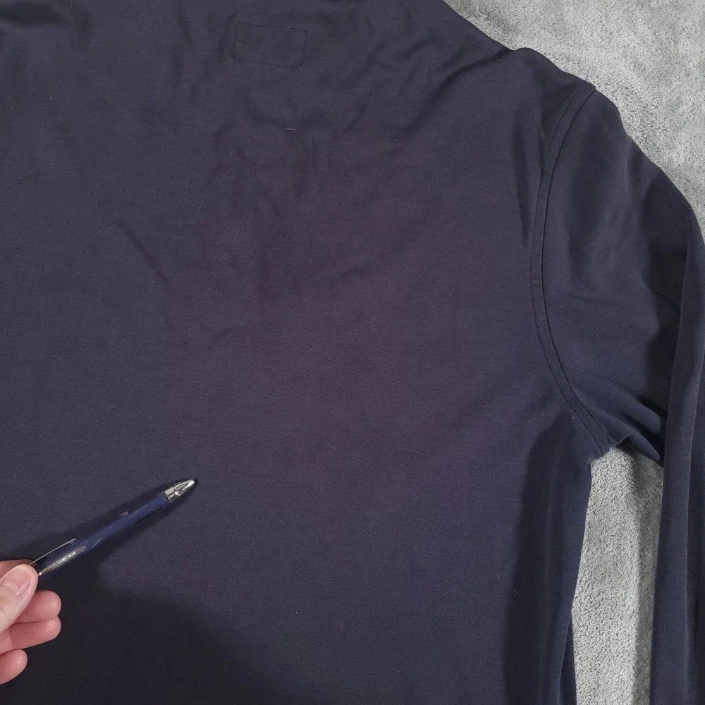Linksoul Pullover Mens Medium Dark Grey Quarter Zip Cotton Bayonet Black Horse